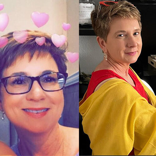 Two women with short brown hair; one wears glasses and yellow jacket at The Ketogenic Reset Meridian Idaho.